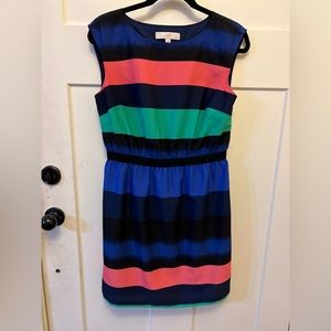 Loft Dress Size Medium Petite Sleeveless  Bold Colors / Color Block 💙🩷